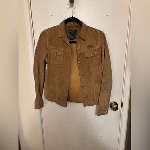 Ralph Lauren Southwestern Rodeo Suede Leather Shirt Jacket